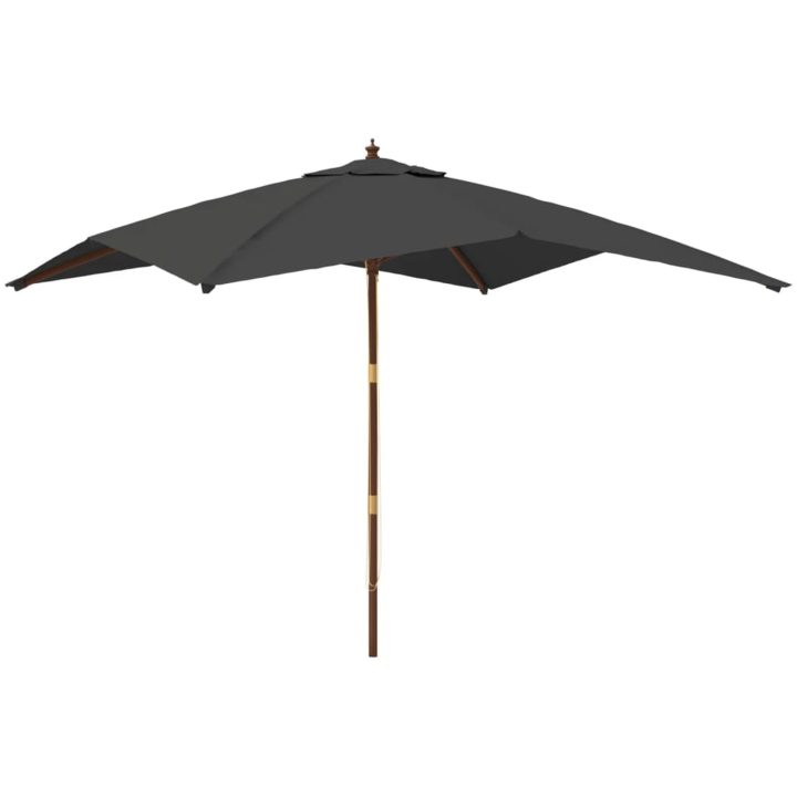 Parasoll med trästång 300x300x273 cm antracit vidaXL – bild 2
