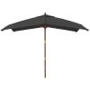 Parasoll med trästång 300x300x273 cm antracit vidaXL – miniatyr 3