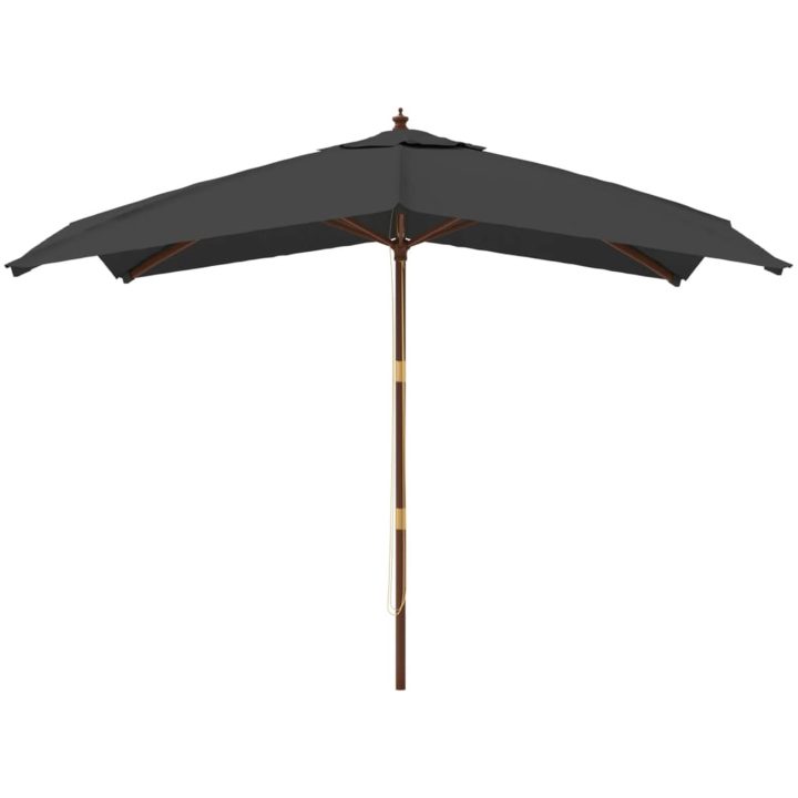 Parasoll med trästång 300x300x273 cm antracit vidaXL – bild 3