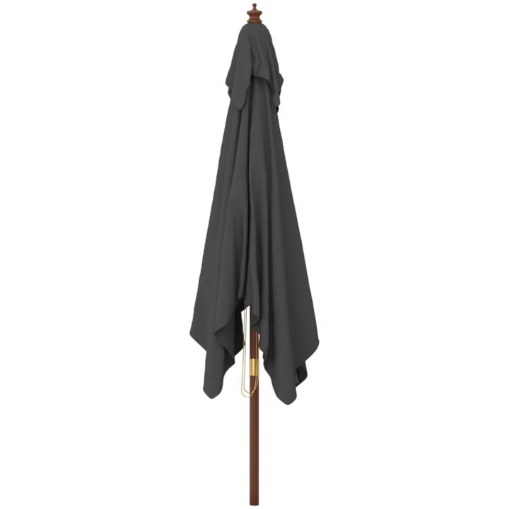 Parasoll med trästång 300x300x273 cm antracit vidaXL – bild 4