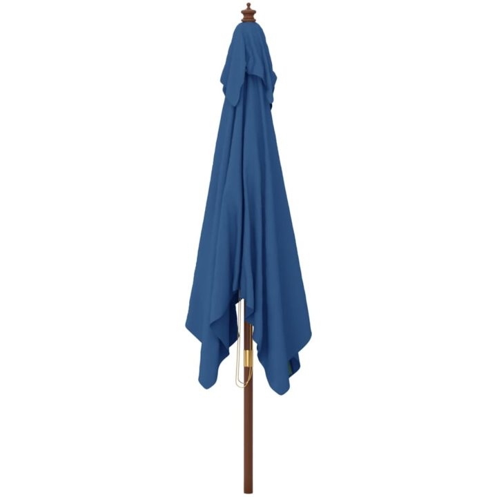 Parasoll med trästång 300x300x273 cm azurblå vidaXL – bild 4