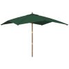 Parasoll med trästång 300x300x273 cm grön vidaXL – miniatyr 2