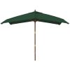 Parasoll med trästång 300x300x273 cm grön vidaXL – miniatyr 3