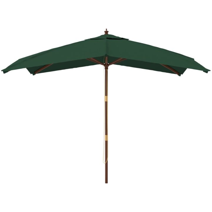 Parasoll med trästång 300x300x273 cm grön vidaXL – bild 3