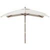 Parasoll med trästång 300x300x273 cm sandvit vidaXL – miniatyr 3