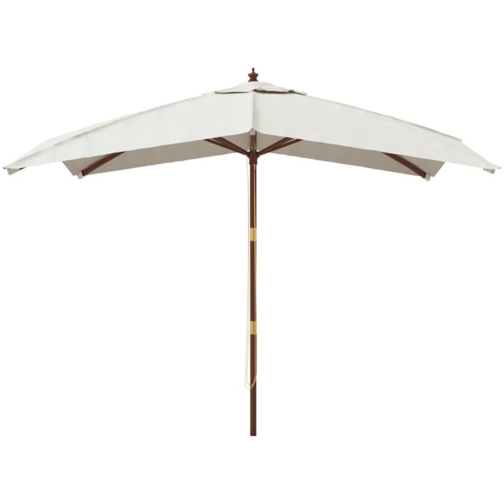 Parasoll med trästång 300x300x273 cm sandvit vidaXL – bild 3