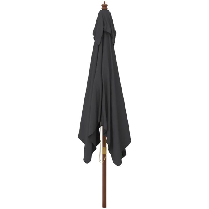 Parasoll med trästång 300x300x273 cm svart vidaXL – bild 4