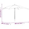 Parasoll med trästång 300x300x273 cm svart vidaXL – miniatyr 7