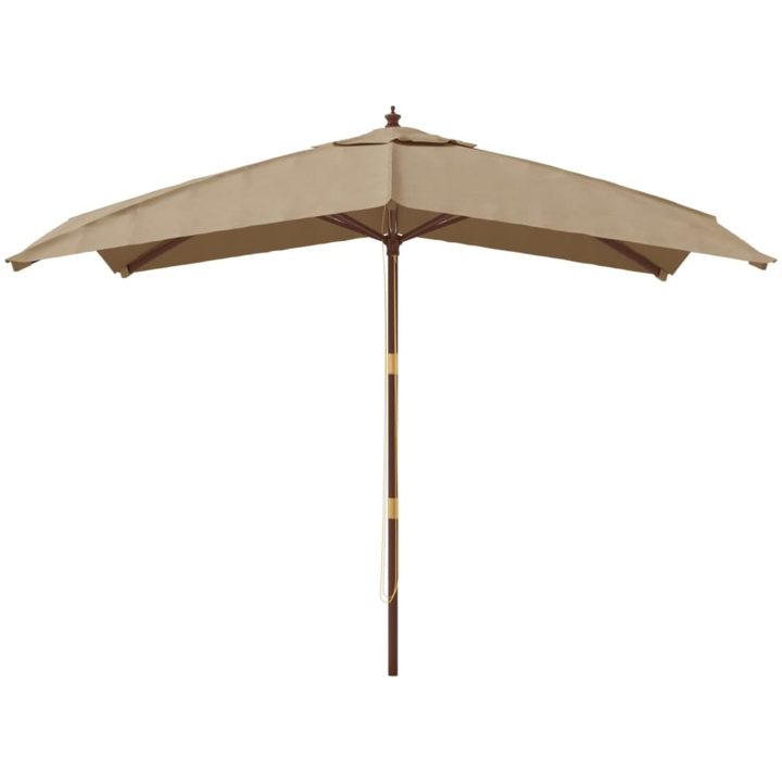 Parasoll med trästång 300x300x273 cm taupe vidaXL – bild 3