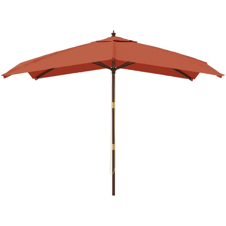 Parasoll med trästång 300x300x273 cm terrakotta vidaXL – bild 3