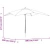 Parasoll med trästång 300x300x273 cm vinröd vidaXL – miniatyr 7