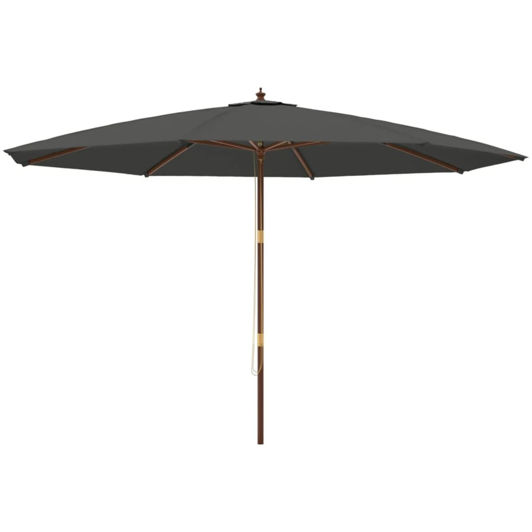 Parasoll med trästång 400x273 cm antracit vidaXL – bild 2