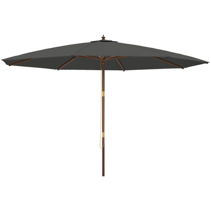 Parasoll med trästång 400x273 cm antracit vidaXL – bild 2
