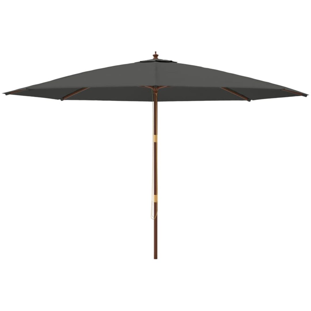 Parasoll med trästång 400x273 cm antracit vidaXL – bild 3