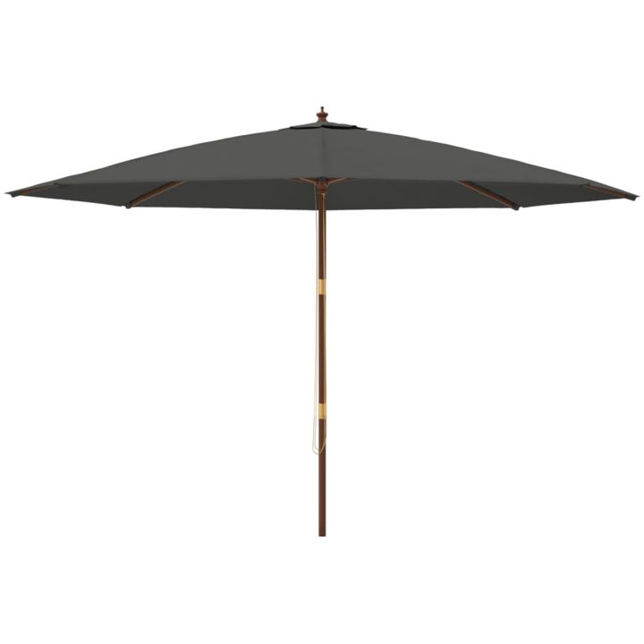 Parasoll med trästång 400x273 cm antracit vidaXL – bild 3