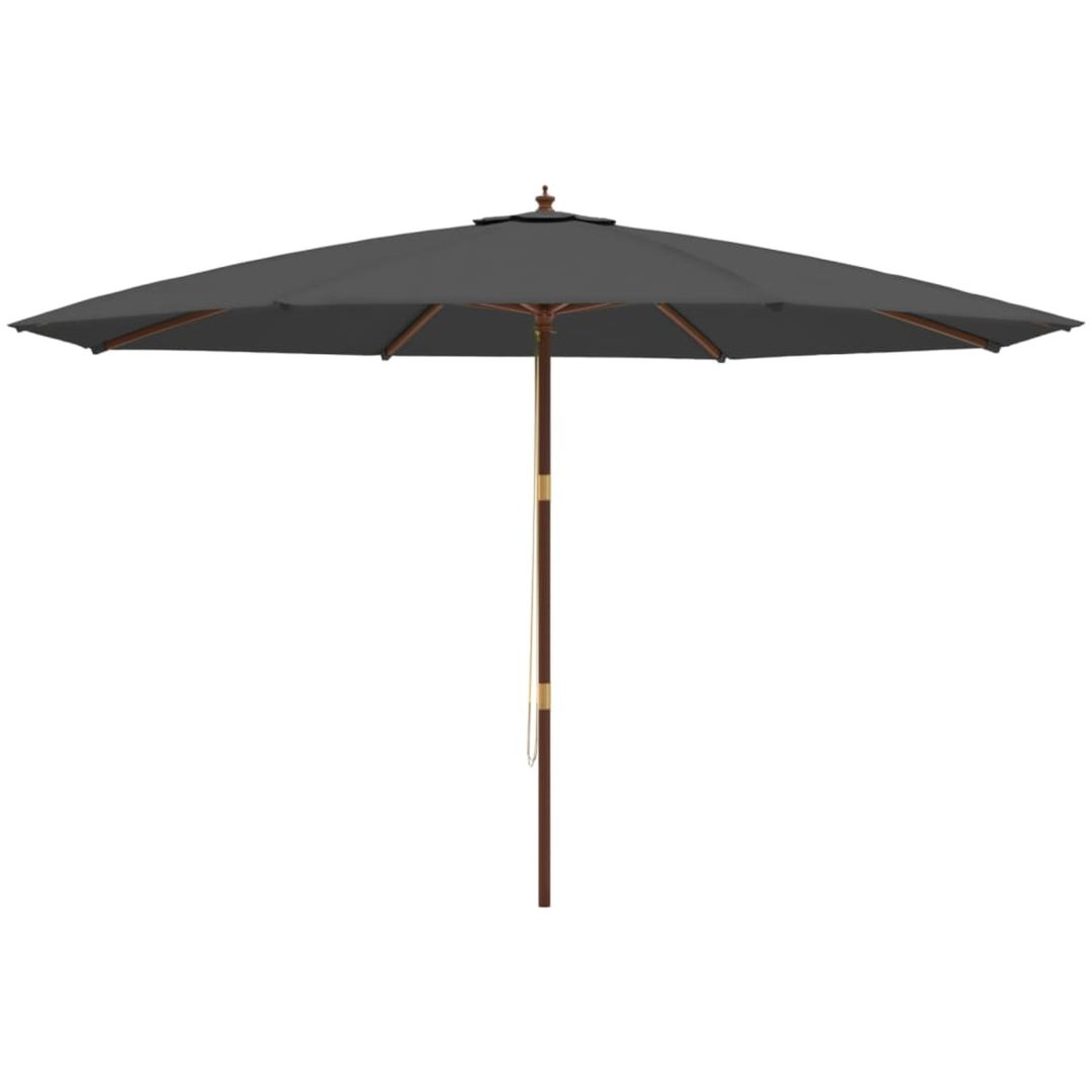 Parasoll med trästång 400x273 cm antracit vidaXL – bild 4