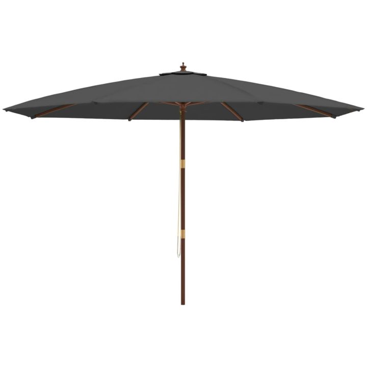 Parasoll med trästång 400x273 cm antracit vidaXL – bild 4