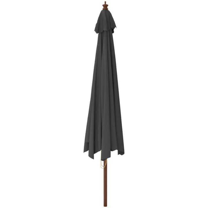 Parasoll med trästång 400x273 cm antracit vidaXL – bild 5