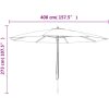 Parasoll med trästång 400x273 cm antracit vidaXL – miniatyr 8