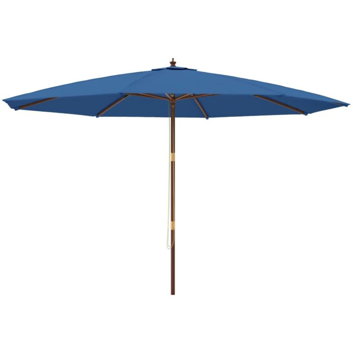 Parasoll med trästång 400x273 cm azurblå vidaXL – bild 2
