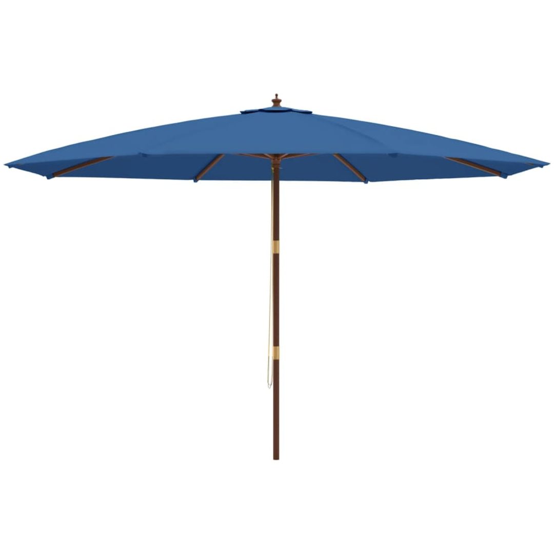 Parasoll med trästång 400x273 cm azurblå vidaXL – bild 4