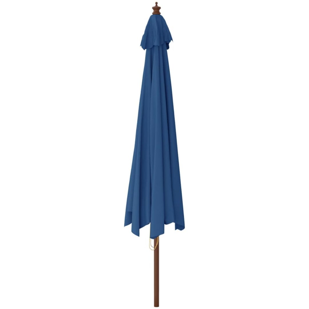 Parasoll med trästång 400x273 cm azurblå vidaXL – bild 5