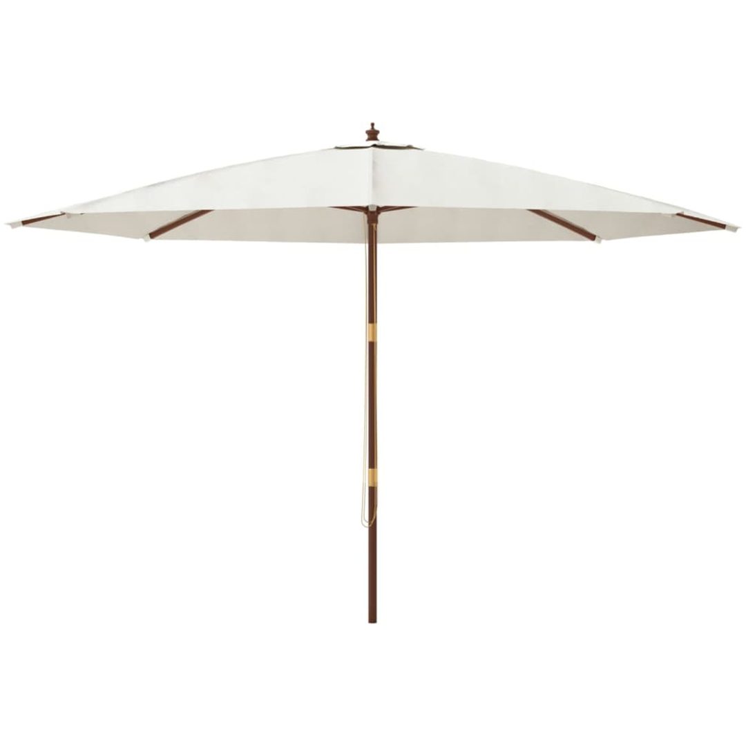 Parasoll med trästång 400x273 cm sandfärgad vidaXL – bild 3