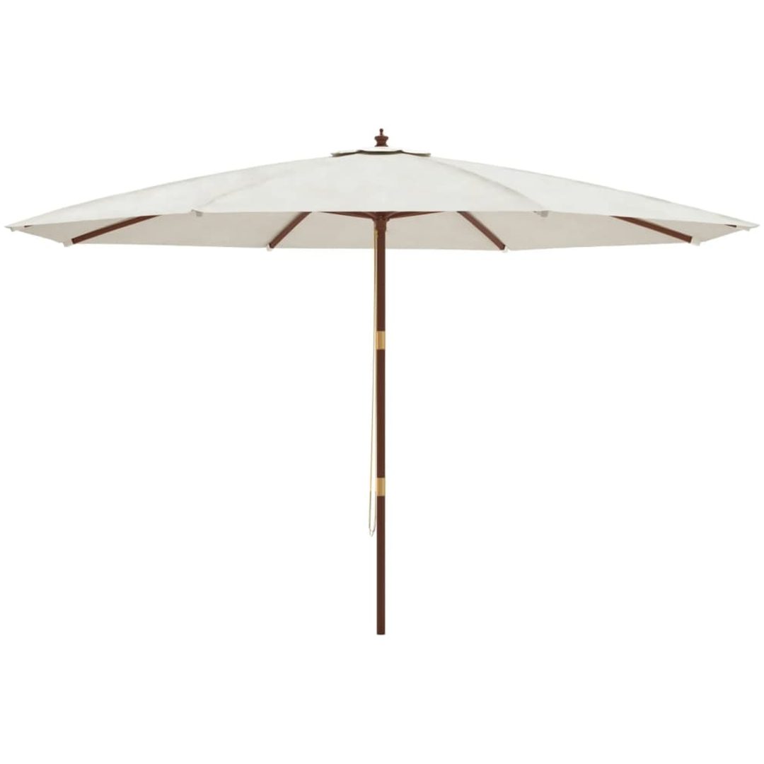 Parasoll med trästång 400x273 cm sandfärgad vidaXL – bild 4