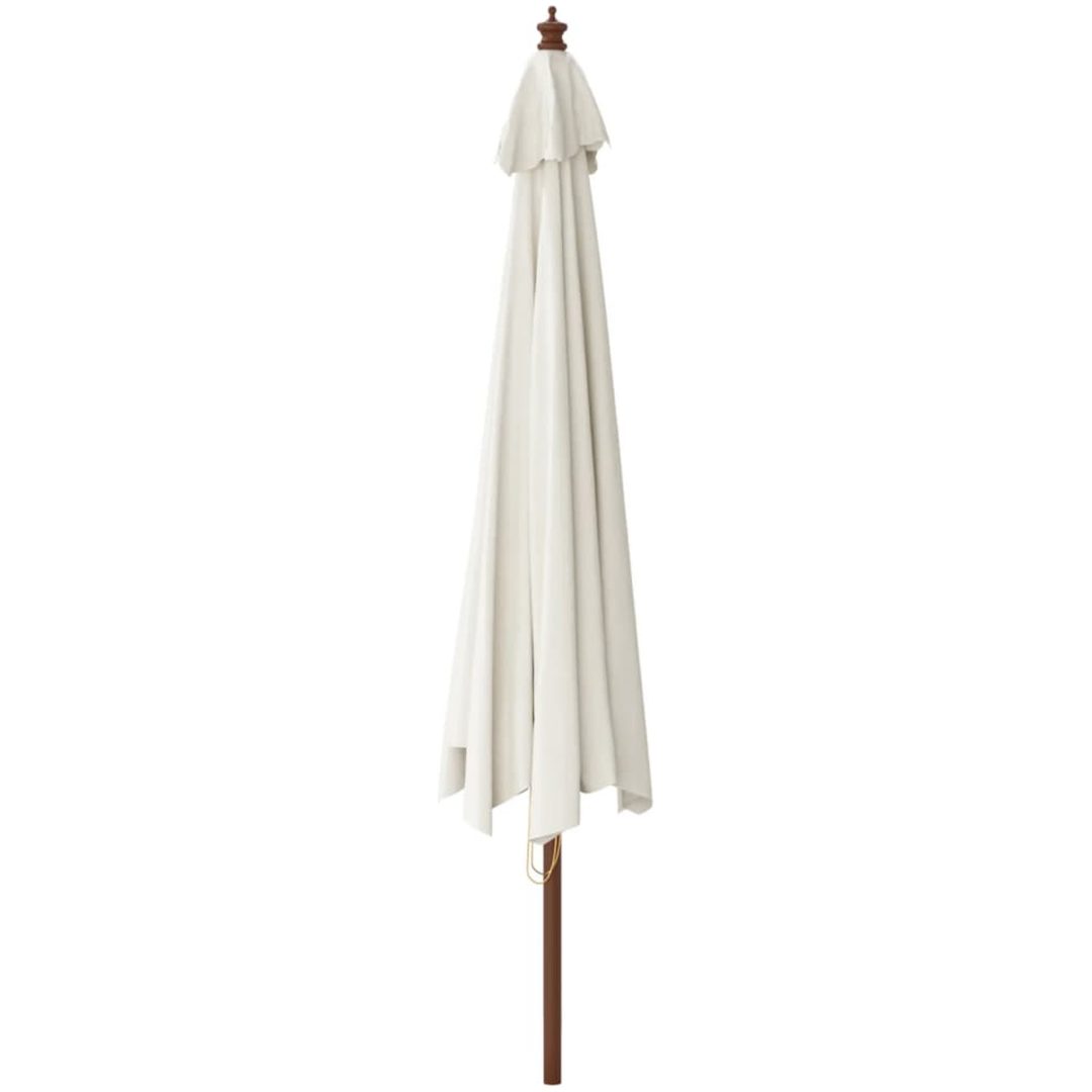 Parasoll med trästång 400x273 cm sandfärgad vidaXL – bild 5