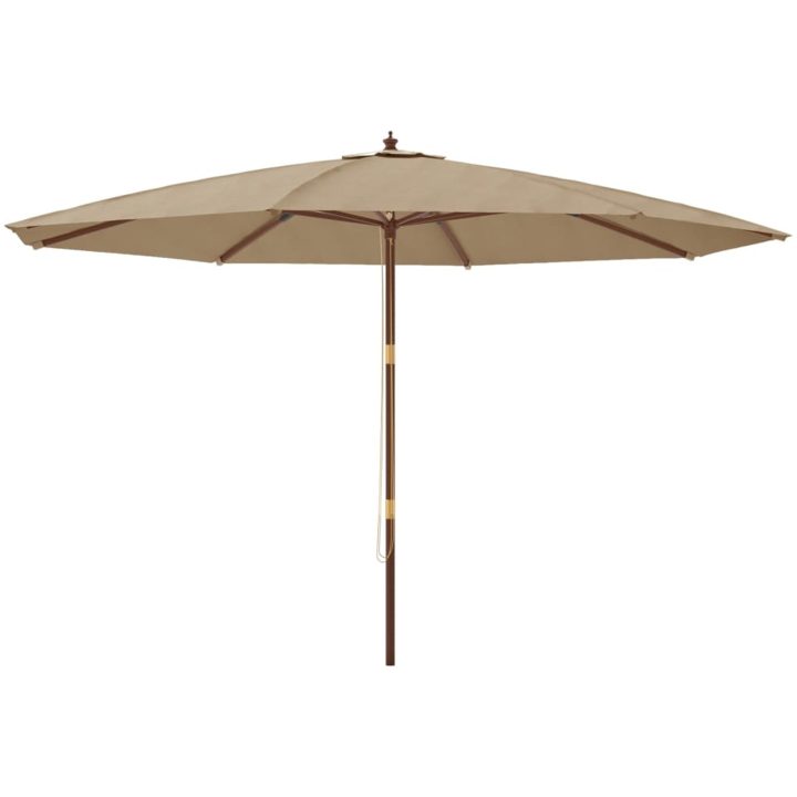 Parasoll med trästång 400x273 cm taupe vidaXL – bild 2