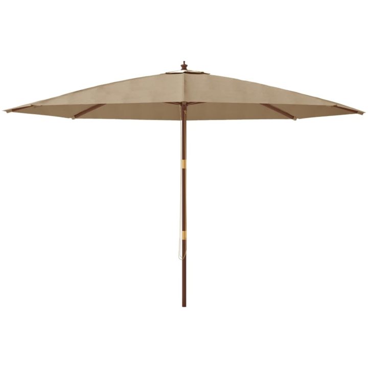 Parasoll med trästång 400x273 cm taupe vidaXL – bild 3