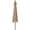 Parasoll med trästång 400x273 cm taupe vidaXL – miniatyr 5