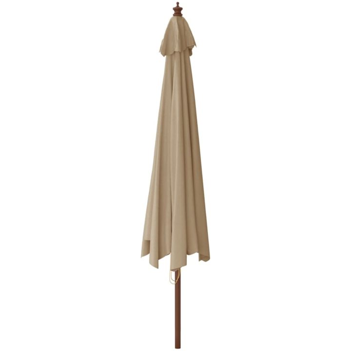 Parasoll med trästång 400x273 cm taupe vidaXL – bild 5