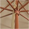 Parasoll med trästång 400x273 cm taupe vidaXL – miniatyr 6