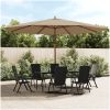 Parasoll med trästång 400x273 cm taupe vidaXL – miniatyr 1