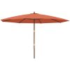 Parasoll med trästång 400x273 cm terrakotta vidaXL – miniatyr 2