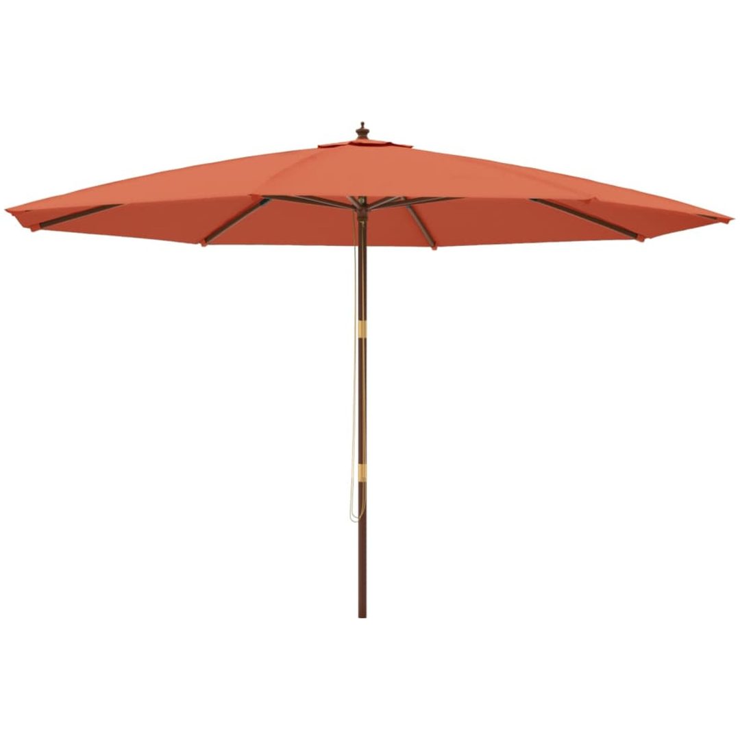 Parasoll med trästång 400x273 cm terrakotta vidaXL – bild 2