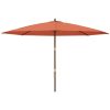 Parasoll med trästång 400x273 cm terrakotta vidaXL – miniatyr 3