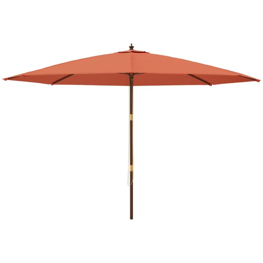 Parasoll med trästång 400x273 cm terrakotta vidaXL – bild 3