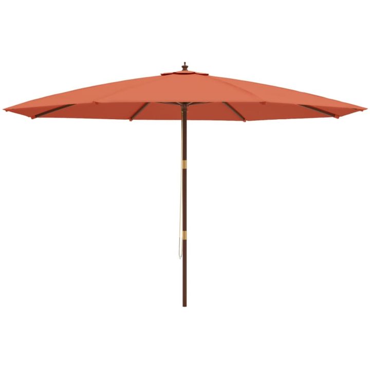 Parasoll med trästång 400x273 cm terrakotta vidaXL – bild 4