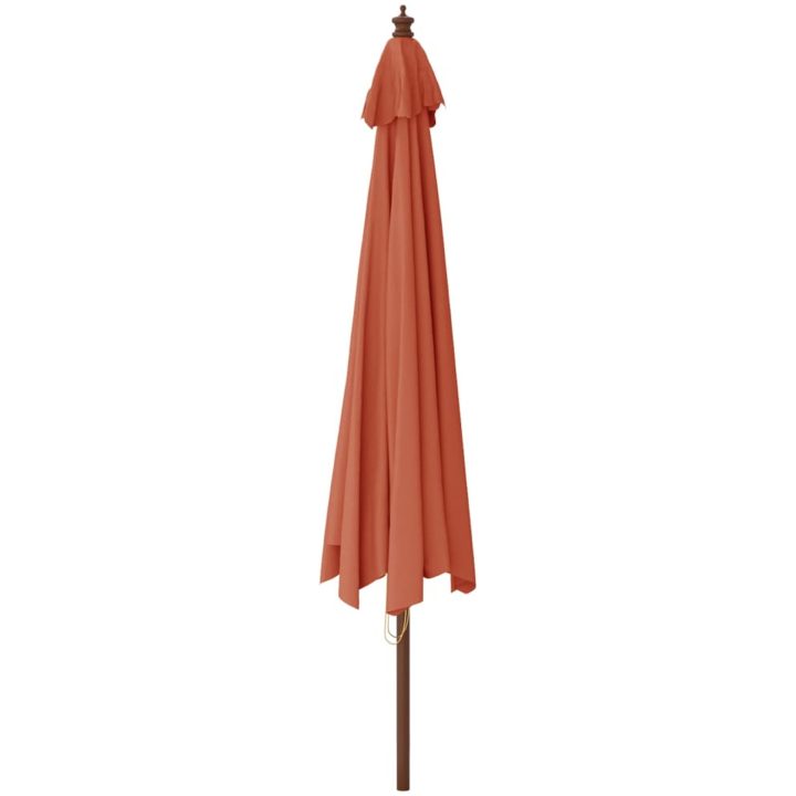 Parasoll med trästång 400x273 cm terrakotta vidaXL – bild 5