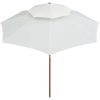 Parasoll med två nivåer 270x270 cm trästång gräddvit vidaXL – miniatyr 3