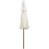 Parasoll med två nivåer 270x270 cm trästång gräddvit vidaXL – miniatyr 4