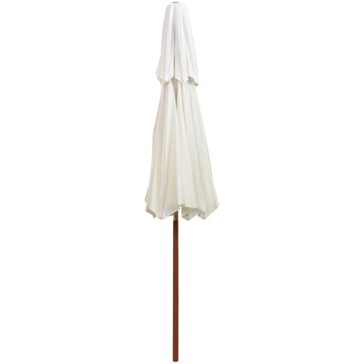 Parasoll med två nivåer 270x270 cm trästång gräddvit vidaXL – bild 4