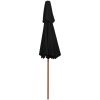 Parasoll med två nivåer trästång svart 270 cm vidaXL – miniatyr 4