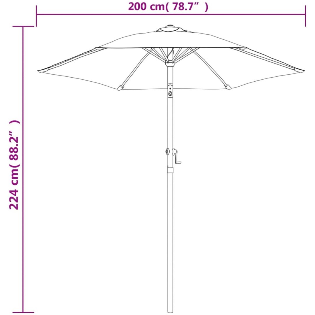 Parasoll terrakotta 200x224 cm aluminium vidaXL – bild 8