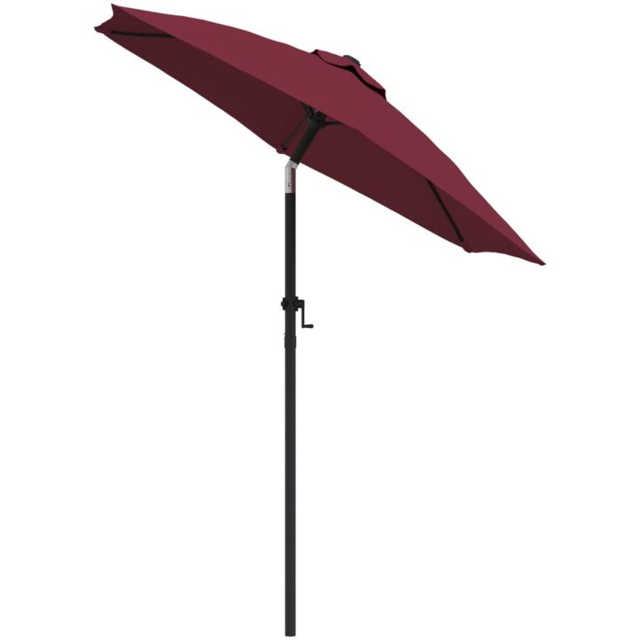 Parasoll vinröd 200x224 cm aluminium vidaXL – bild 3