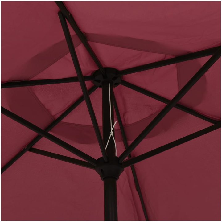 Parasoll vinröd 200x224 cm aluminium vidaXL – bild 5