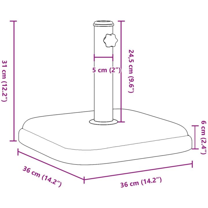 Parasollfot för ⌀32/35/38 mm stolpar 11 kg fyrkantigt vidaXL – bild 9