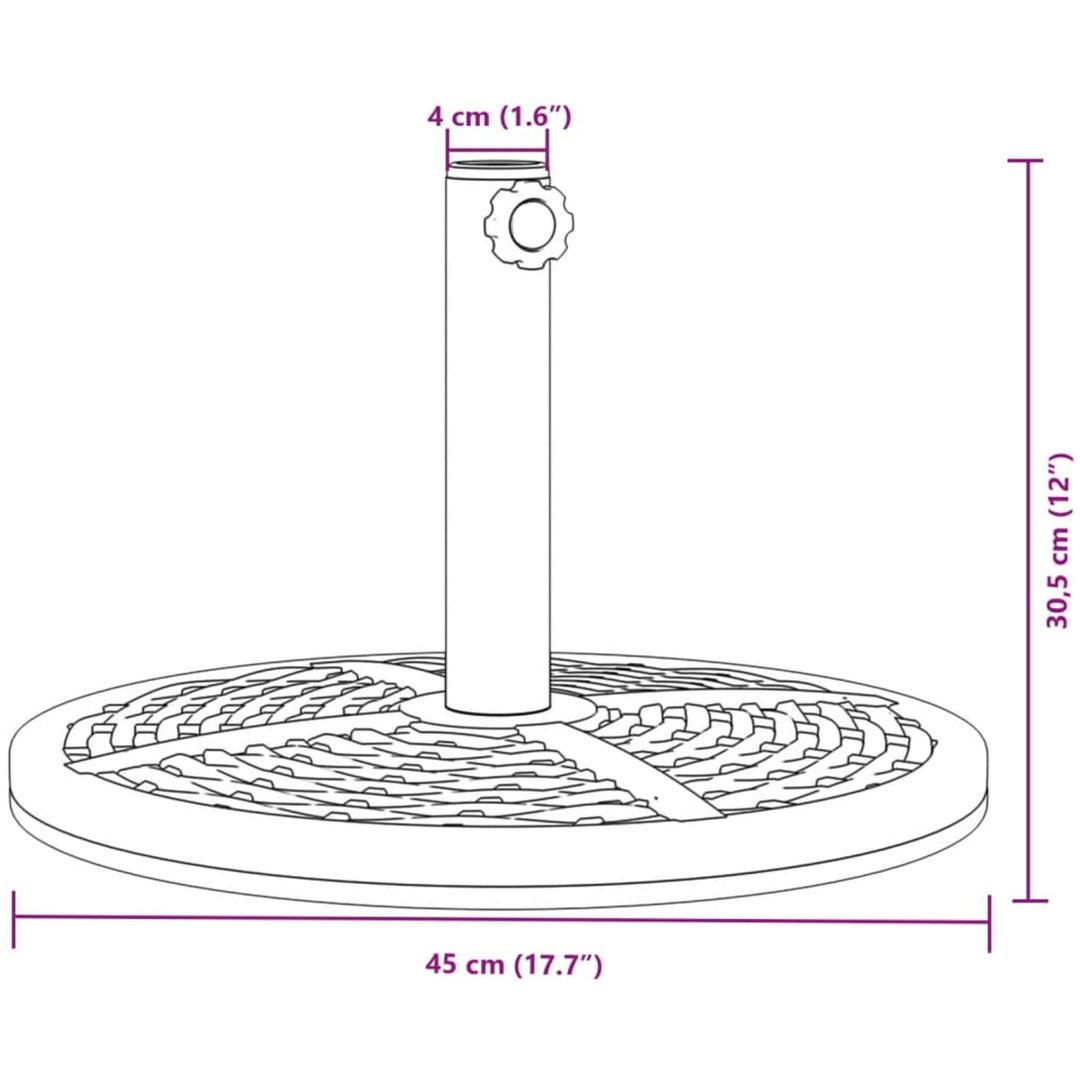Parasollfot för ⌀38 / 48 mm stolpar 12 kg rund vidaXL – bild 8
